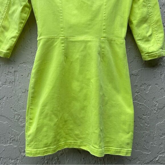 RETROFETE Willa Denim Jean Mini Dress Size Small Stretchy Button Front - Picture 10 of 10